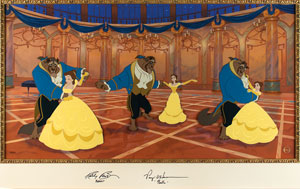 Lot #735  Beauty and the Beast limited edition hand-painted cel signed by Paige O'Hara and Robbie Benson - Image 2