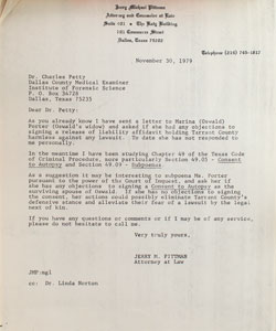 Lot #297 Lee Harvey Oswald Exhumation Files - Image 1