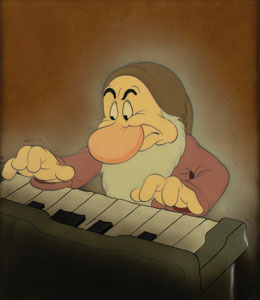 Lot #487 Grumpy production cel from Snow White and the Seven Dwarfs - Image 1
