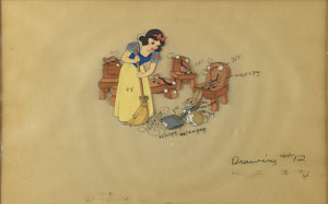 Lot #494 Snow White and forest animals production cel from Snow White and the Seven Dwarfs - Image 2
