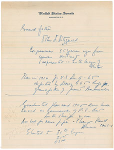 Lot #19 John F. Kennedy Handwritten Genealogy Notes