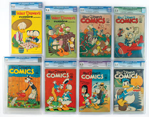 Lot #740  Walt Disney Comics and Stories Group of (8) Comic Books Graded by CGC - Image 1
