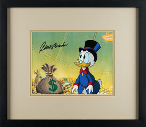 Lot #678 Uncle Scrooge production cel from DuckTales signed by Carl Barks - Image 2