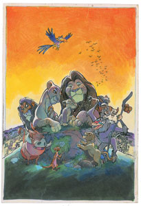 Lot #698 The Lion King characters publicity painting from The Lion King - Image 1
