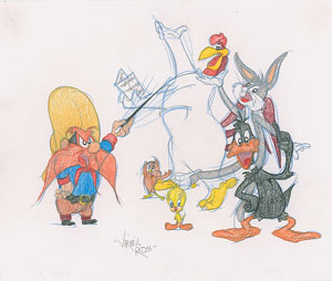 Lot #788 Bugs Bunny and friends original drawing