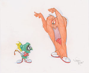 Lot #790 Marvin the Martian and Gossamer original drawing by Virgil Ross - Image 1