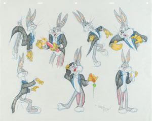 Lot #782 Bugs Bunny model sheet original drawing by Virgil Ross - Image 1