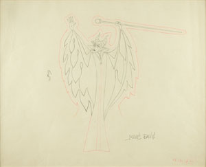 Lot #663 Maleficent production drawing from Sleeping Beauty signed by Marc Davis - Image 1