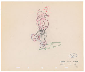 Lot #644 Pinocchio production drawing from