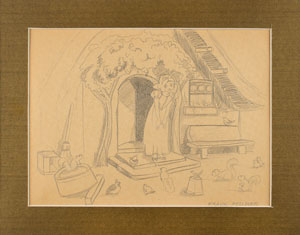 Lot #633 Frank Follmer concept drawing of Snow White from Snow White and the Seven Dwarfs - Image 1