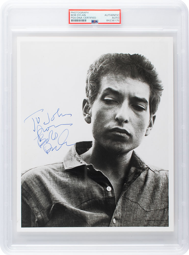 Lot #5276 Bob Dylan Signed Photograph