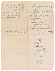Lot #5003 Bob Dylan 1962 Handwritten Lyrics and Notes - Image 2