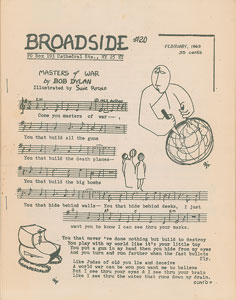 Lot #5014 Bob Dylan: Broadside 1963 Sheet Music Booklet