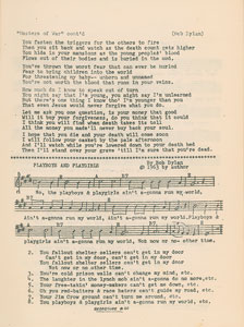 Lot #5014 Bob Dylan: Broadside 1963 Sheet Music Booklet - Image 2