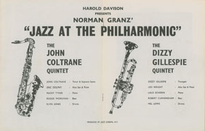 Lot #5379 John Coltrane and Dizzy Gillespie Program - Image 1