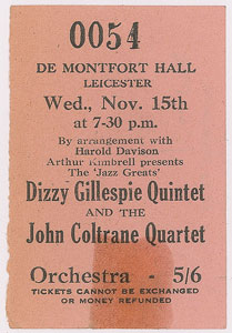 Lot #5379 John Coltrane and Dizzy Gillespie Program - Image 2