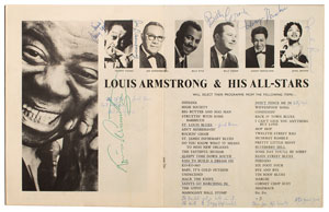 Lot #5371 Louis Armstrong & His All Stars Signed Program - Image 1