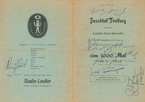 Lot #5400 Lester Young, Bud Powell, and Others Signed Program - Image 1