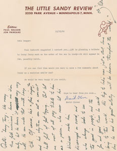 Lot #5111 Pete Seeger Handwritten Letter