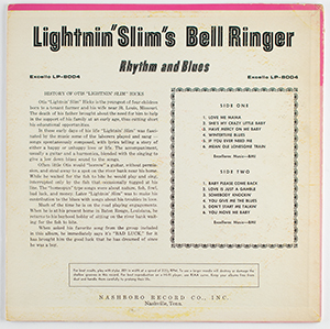 Lot #5139  Lightnin' Slim 'Bell Ringer' Album - Image 2