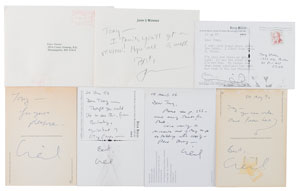 Lot #5099  Rolling Stone: Greil Marcus Group of (6) Signed Postcards - Image 1
