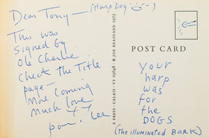 Lot #5161 Charles Bukowski Signed Book and Patti Smith Signed Postcard - Image 4