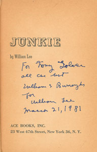 Lot #5153 William S. Burroughs Signed Book - Image 2