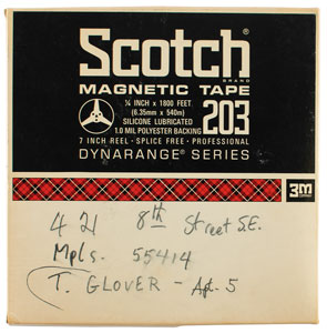 Lot #5025 Bob Dylan 'Basement' Tape with Dylan-Handwritten Address on Front of Box - Image 1