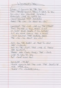 Lot #5520 Noel Gallagher Handwritten Lyrics for (What's the Story) Morning Glory? - Image 4