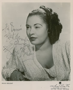 Lot #5365 Billie Holiday Signed Photograph