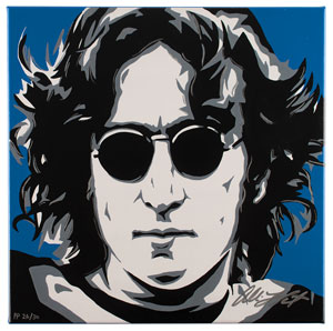 Lot #5260 John Lennon serigraph by Allison Lefcort