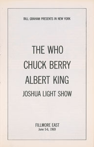 Lot #5329 The Who and Chuck Berry 1969 Fillmore East Program - Image 2