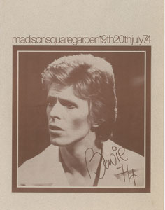 Lot #5440 David Bowie 1974 Madison Square Garden Program - Image 1