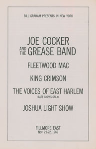 Lot #5416  Fleetwood Mac (Peter Green) and Joe Cocker Fillmore East Program - Image 2