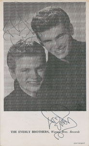 Lot #5405 The Everly Brothers Signed Promo Card - Image 1