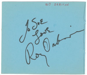 Lot #5421 Roy Orbison Signature - Image 1