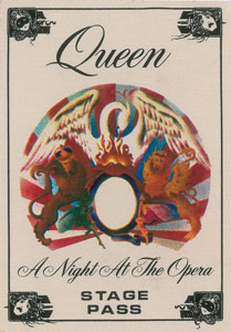 Lot #5357  Queen 'A Night at the Opera' Tour Stage Pass - Image 1