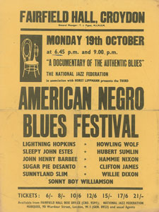 Lot #5370  American Negro Blues Festival 1963 Handbill - Image 1