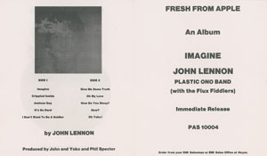 Lot #5256 John Lennon 1971 Apple Promo Leaflet - Image 2