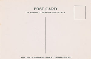 Lot #5245  Beatles Apple Records Promo Postcard - Image 2