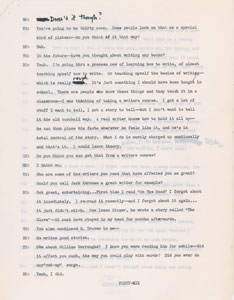 Lot #5036 Bob Dylan Signed and Annotated 1971 Interview Notes and Transcript (Esquire Copy) - Image 7