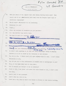 Lot #5034 Bob Dylan Hand-Annotated 1971 Interview Transcript (Day #3, First Correction) - Image 2