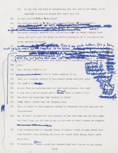 Lot #5034 Bob Dylan Hand-Annotated 1971 Interview Transcript (Day #3, First Correction) - Image 5