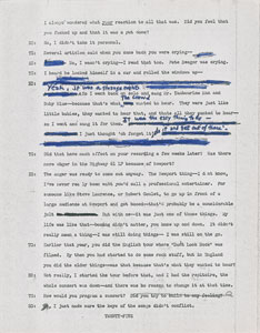 Lot #5033 Bob Dylan Hand-Annotated 1971 Interview Transcript (Tape #2, Second Correction) - Image 5