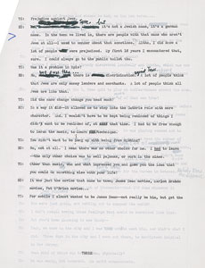 Lot #5035 Bob Dylan Hand-Annotated 1971 Interview Transcript (All Tapes, First Correction) - Image 3