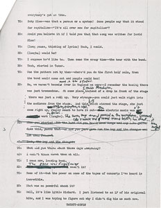 Lot #5035 Bob Dylan Hand-Annotated 1971 Interview Transcript (All Tapes, First Correction) - Image 6
