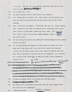 Lot #5035 Bob Dylan Hand-Annotated 1971 Interview Transcript (All Tapes, First Correction) - Image 8