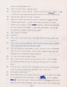 Lot #5032 Bob Dylan Hand-Annotated 1971 Interview Transcript (Tape #2, First Correction) - Image 2