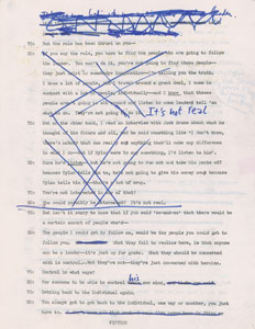 Lot #5032 Bob Dylan Hand-Annotated 1971 Interview Transcript (Tape #2, First Correction) - Image 6