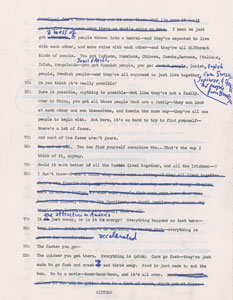 Lot #5032 Bob Dylan Hand-Annotated 1971 Interview Transcript (Tape #2, First Correction) - Image 7